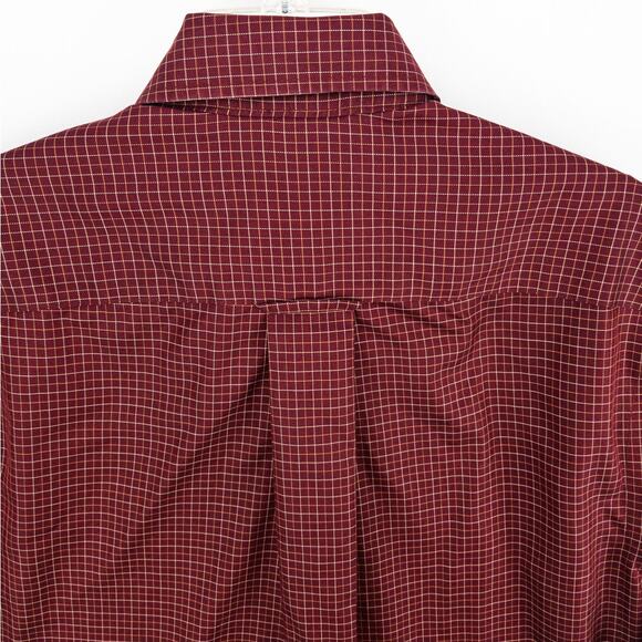 Orvis Shirt Men's Small Long Sleeve Button Down Red White Grid 100% Cotton - Picture 12 of 13